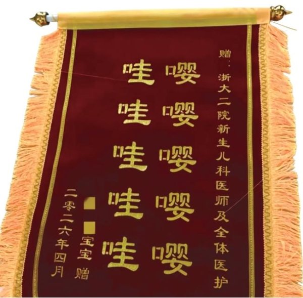 “婴语”锦旗，太萌了！