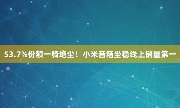 53.7%份额一骑绝尘！小米音箱坐稳线上销量第一