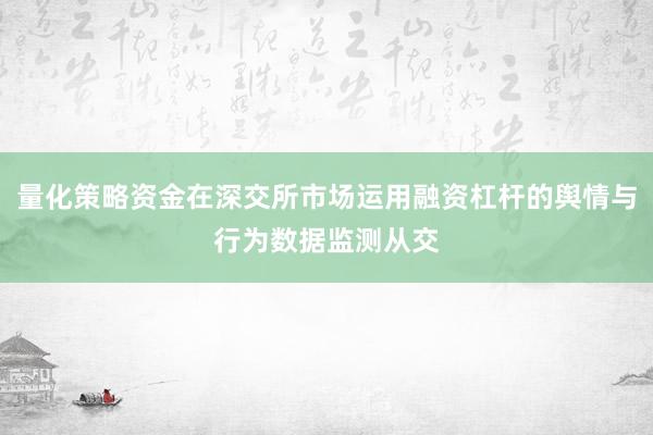 量化策略资金在深交所市场运用融资杠杆的舆情与行为数据监测从交