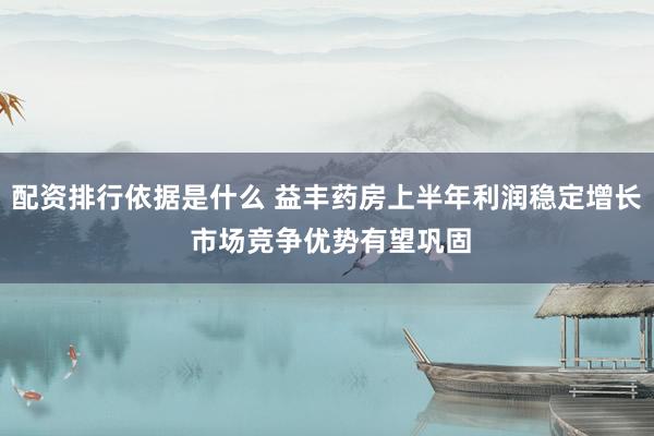 配资排行依据是什么 益丰药房上半年利润稳定增长 市场竞争优势有望巩固