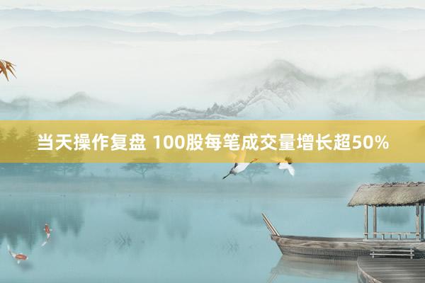 当天操作复盘 100股每笔成交量增长超50%