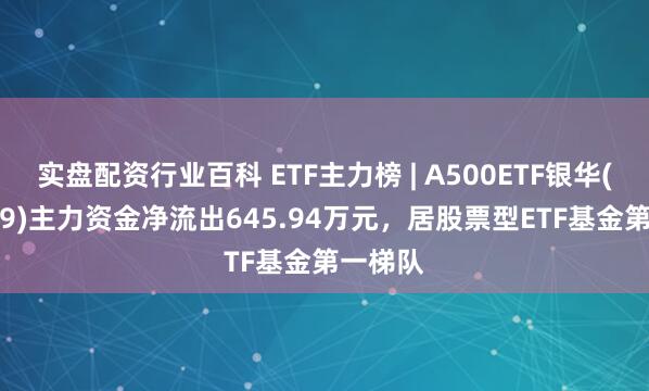 实盘配资行业百科 ETF主力榜 | A500ETF银华(159339)主力资金净流出645.94万元，居股票型ETF基金第一梯队