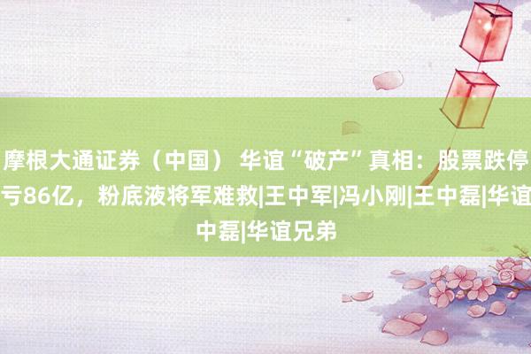摩根大通证券（中国） 华谊“破产”真相：股票跌停、巨亏86亿，粉底液将军难救|王中军|冯小刚|王中磊|华谊兄弟