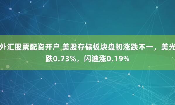 外汇股票配资开户 美股存储板块盘初涨跌不一，美光跌0.73%，闪迪涨0.19%