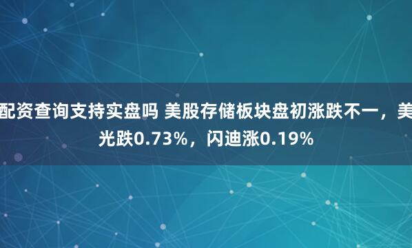 配资查询支持实盘吗 美股存储板块盘初涨跌不一，美光跌0.73%，闪迪涨0.19%