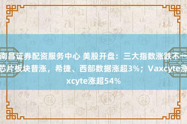 南昌证券配资服务中心 美股开盘：三大指数涨跌不一，存储芯片板块普涨，希捷、西部数据涨超3%；Vaxcyte涨超54%