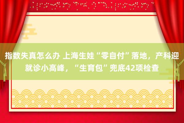 指数失真怎么办 上海生娃“零自付”落地，产科迎就诊小高峰，“生育包”兜底42项检查